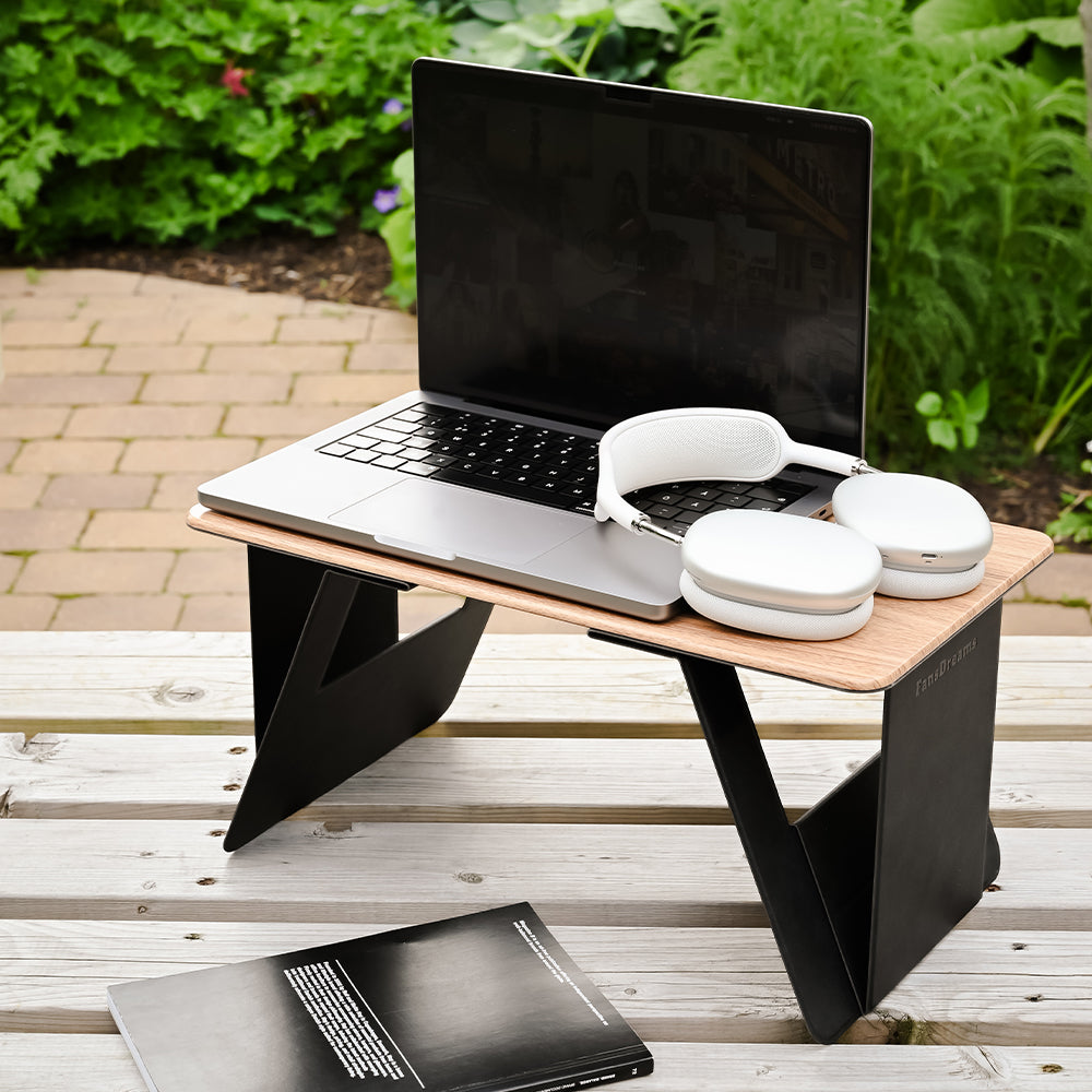 【預售】Pi Nokio 木紋便攜式折疊筆記型電腦桌、筆記型電腦支架和筆記型電腦桌