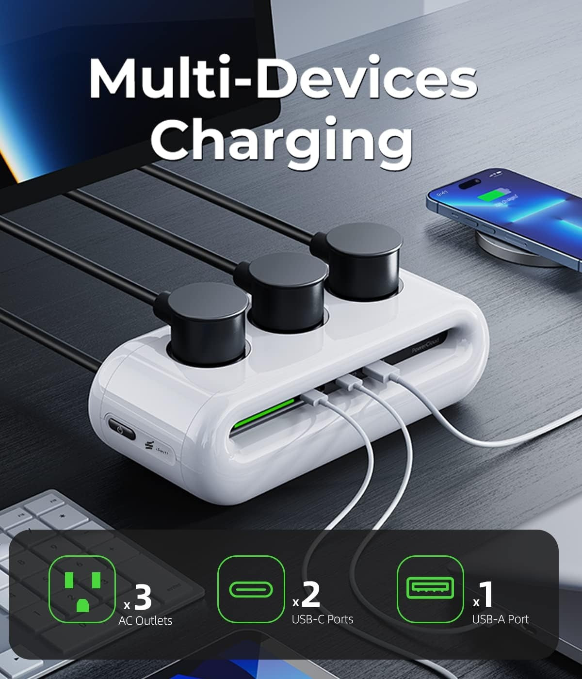 PowerCloud USB Desktop Charging Station Power Strip